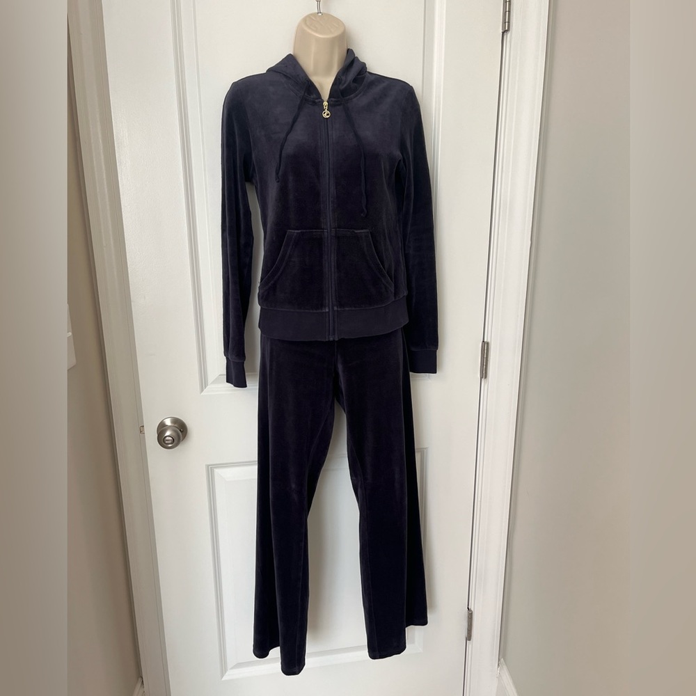 Juicy Couture, Blue Athletic/Leisure Outfit, Zip Jacket with Pants